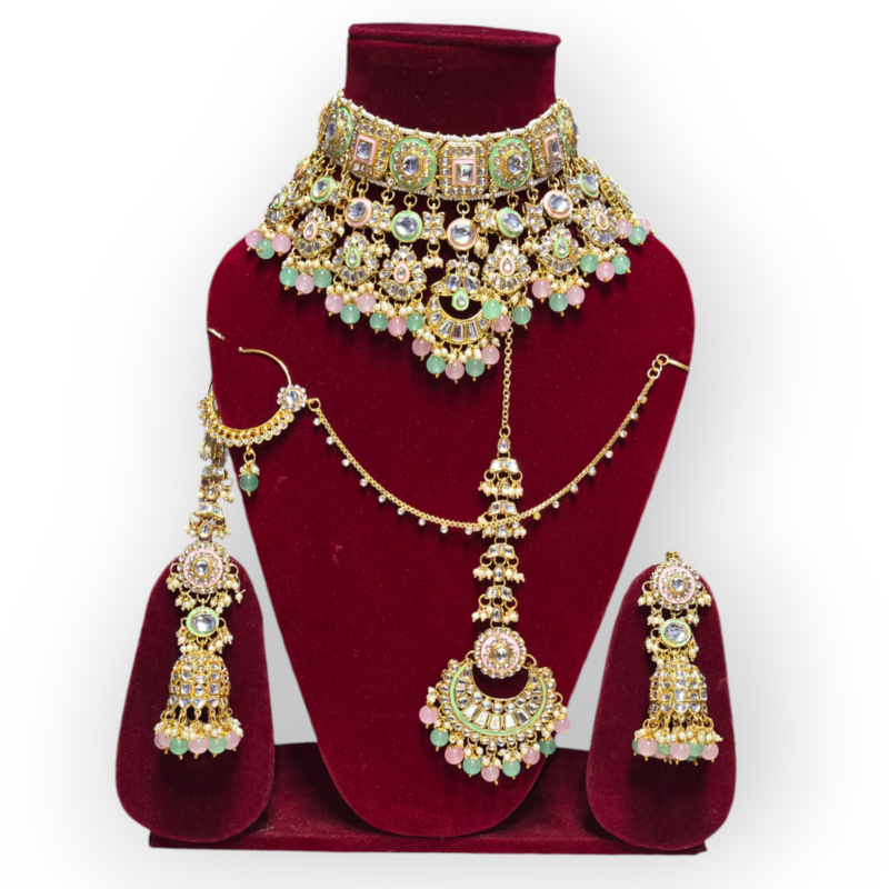 Wedding collection necklace| Choker Necklace | Bridal reverse ad necklace | Kundan Choker | Pearl Necklace - Image 5