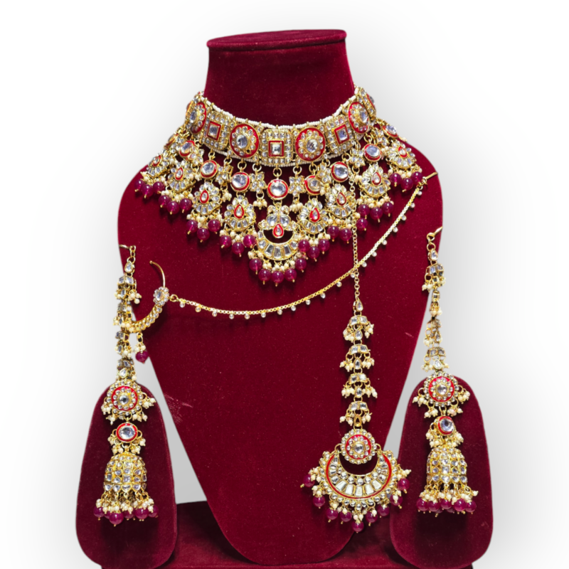 Wedding collection necklace| Choker Necklace | Bridal reverse ad necklace | Kundan Choker | Pearl Necklace - Image 3