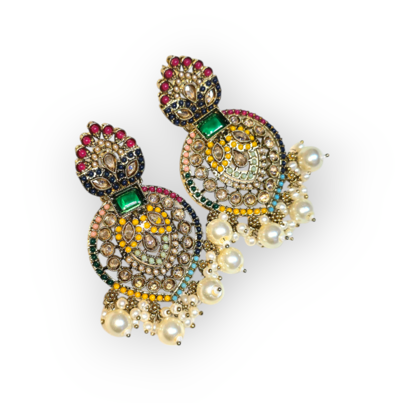 Elegant Antique Pakistani necklace Set/Pakistani bridal set with Jhoomer/ Passa/high quality jewelry - Image 3