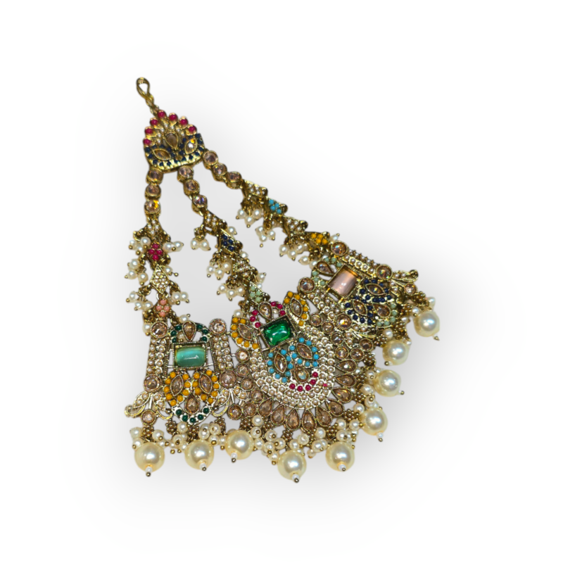 Elegant Antique Pakistani necklace Set/Pakistani bridal set with Jhoomer/ Passa/high quality jewelry - Image 2