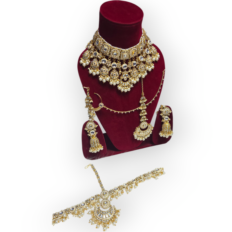 Wedding collection necklace| Choker Necklace | Bridal reverse ad necklace | Kundan Choker | Pearl Necklace - Image 6