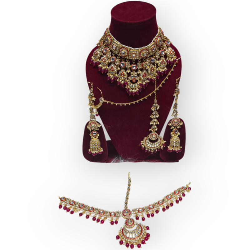 Wedding collection necklace| Choker Necklace | Bridal reverse ad necklace | Kundan Choker | Pearl Necklace - Image 7