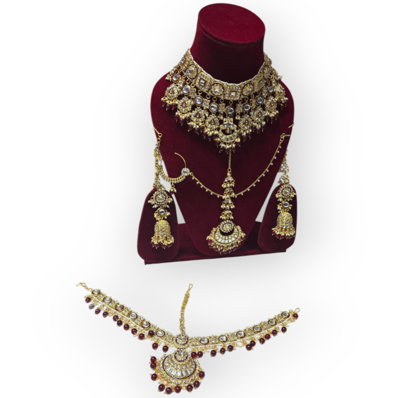 Wedding collection necklace| Choker Necklace | Bridal reverse ad necklace | Kundan Choker | Pearl Necklace - Image 9