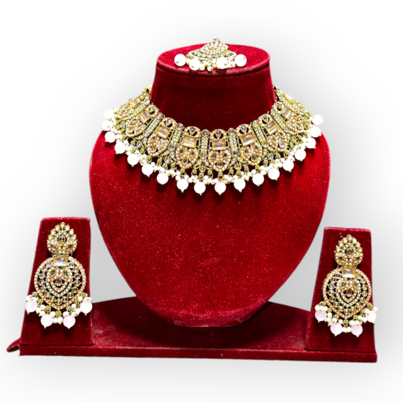 Elegant Antique Pakistani necklace Set/Pakistani bridal set with Jhoomer/ Passa/high quality jewelry - Image 6
