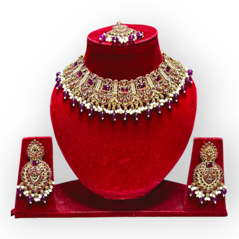 Elegant Antique Pakistani necklace Set/Pakistani bridal set with Jhoomer/ Passa/high quality jewelry - Image 8