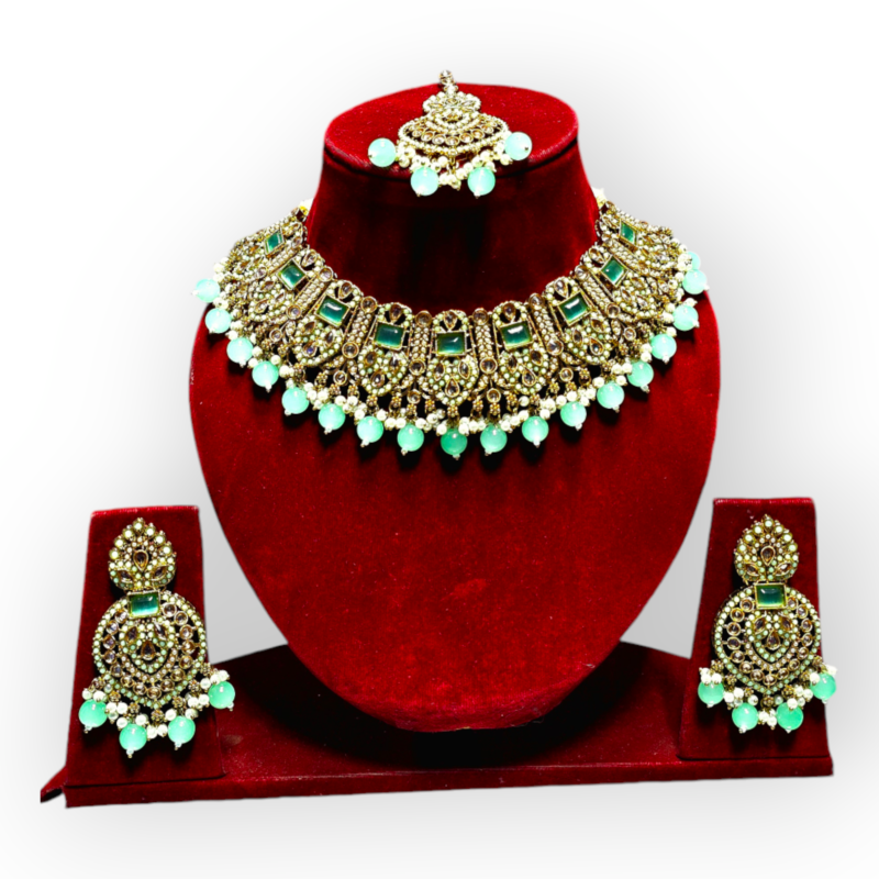 Elegant Antique Pakistani necklace Set/Pakistani bridal set with Jhoomer/ Passa/high quality jewelry - Image 11