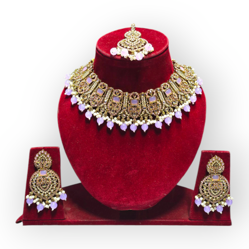 Elegant Antique Pakistani necklace Set/Pakistani bridal set with Jhoomer/ Passa/high quality jewelry - Image 9