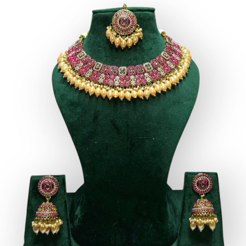 Pakistani jewelry Set Mehndi Polish, Indian jewelry Set , personalized jewelry , Necklace, Earrings - Image 5