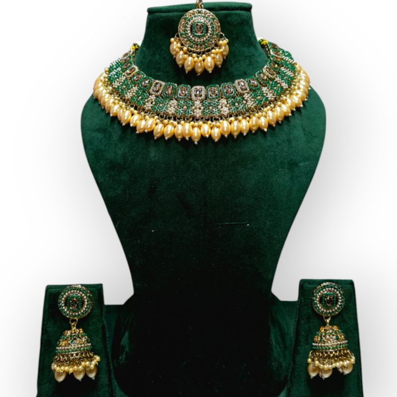Pakistani jewelry Set Mehndi Polish, Indian jewelry Set , personalized jewelry , Necklace, Earrings - Image 6