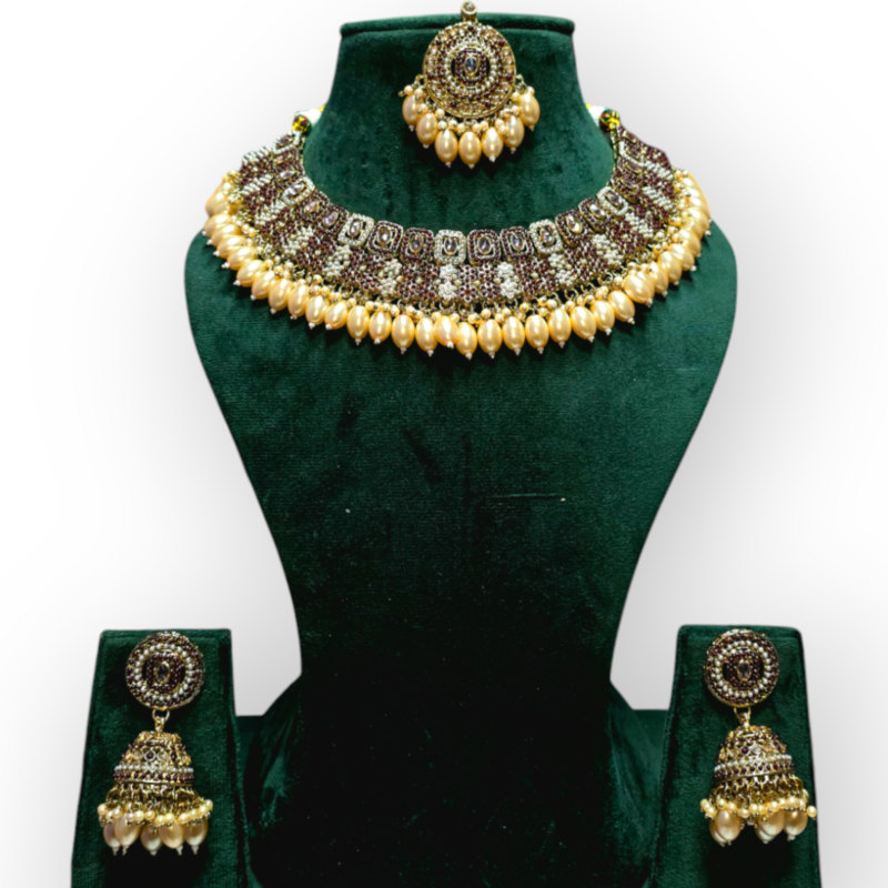 Pakistani jewelry Set Mehndi Polish, Indian jewelry Set , personalized jewelry , Necklace, Earrings - Image 7