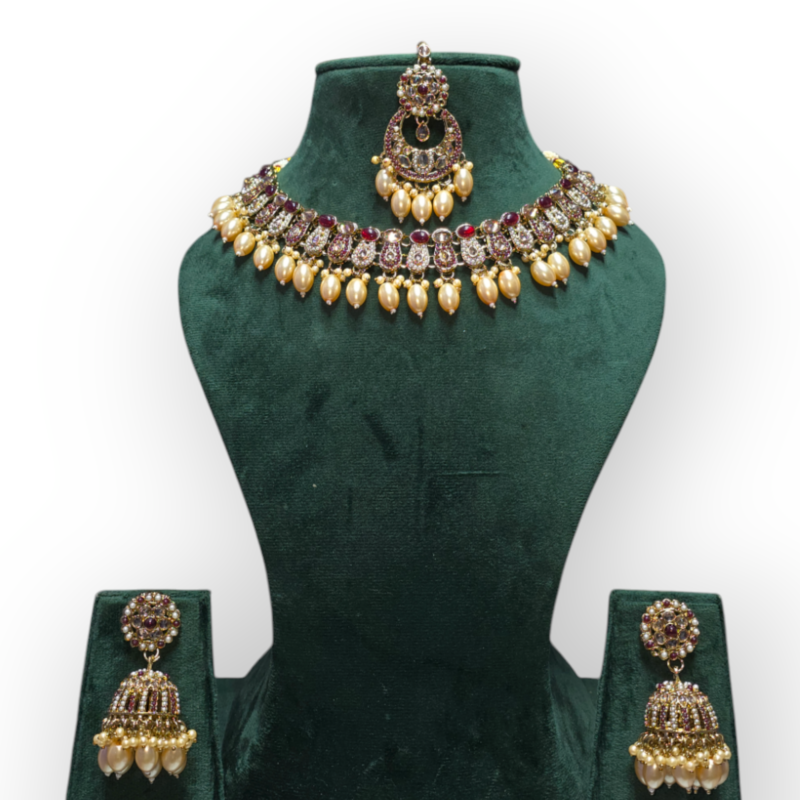Pakistani jewelry Set Mehndi Polish, Indian jewelry Set , personalized jewelry , Necklace, Earrings - Image 10