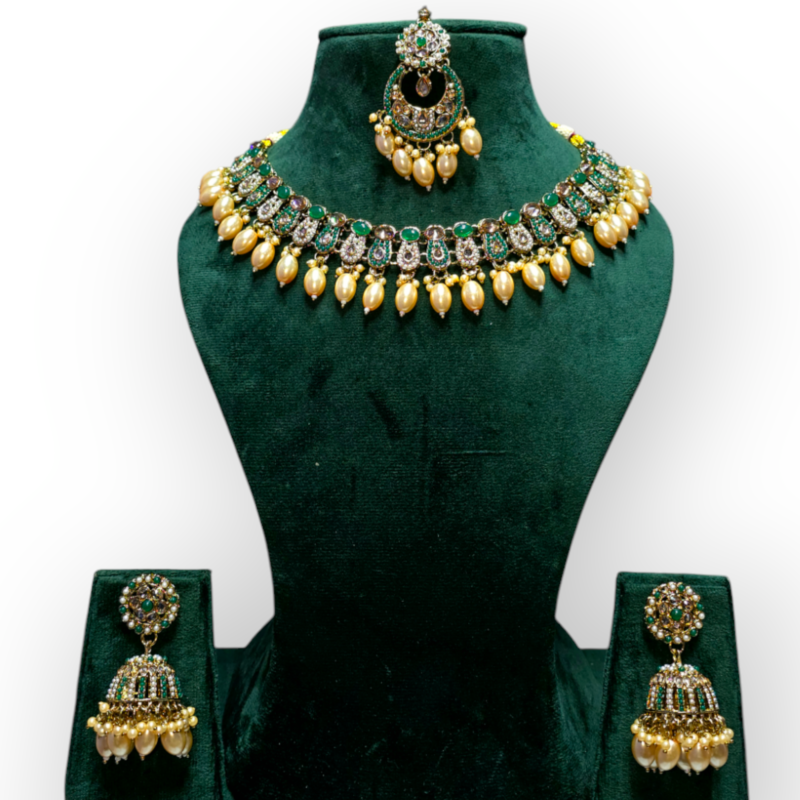 Pakistani jewelry Set Mehndi Polish, Indian jewelry Set , personalized jewelry , Necklace, Earrings - Image 9