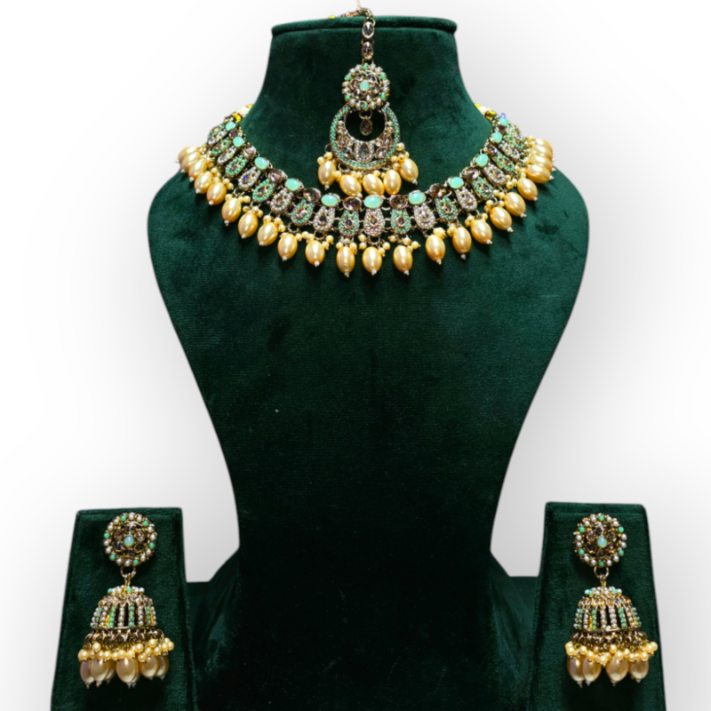 Pakistani jewelry Set Mehndi Polish, Indian jewelry Set , personalized jewelry , Necklace, Earrings - Image 7