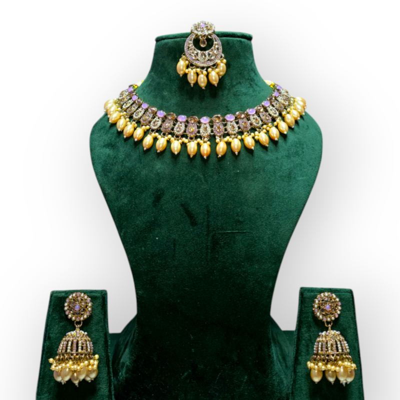 Pakistani jewelry Set Mehndi Polish, Indian jewelry Set , personalized jewelry , Necklace, Earrings - Image 6