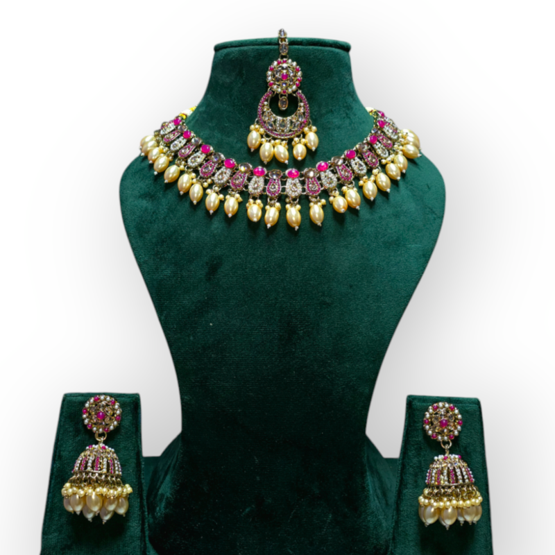 Pakistani jewelry Set Mehndi Polish, Indian jewelry Set , personalized jewelry , Necklace, Earrings - Image 5