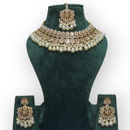 Pakistani jewelry Set, Indian jewelry Set , personalized jewelry , Necklace, Earrings and Maangtikka