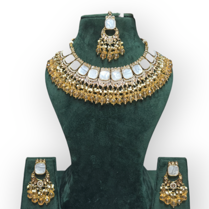 Pakistani jewelry Set, Indian jewelry Set , personalized jewelry , Necklace, Earrings and Maangtikka - Image 4