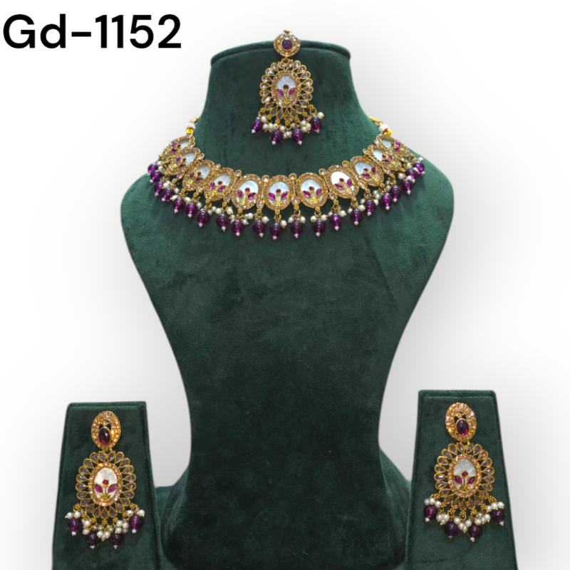 Pakistani jewelry Set, Indian jewelry Set , personalized jewelry , Necklace, Earrings and Maangtikka - Image 5