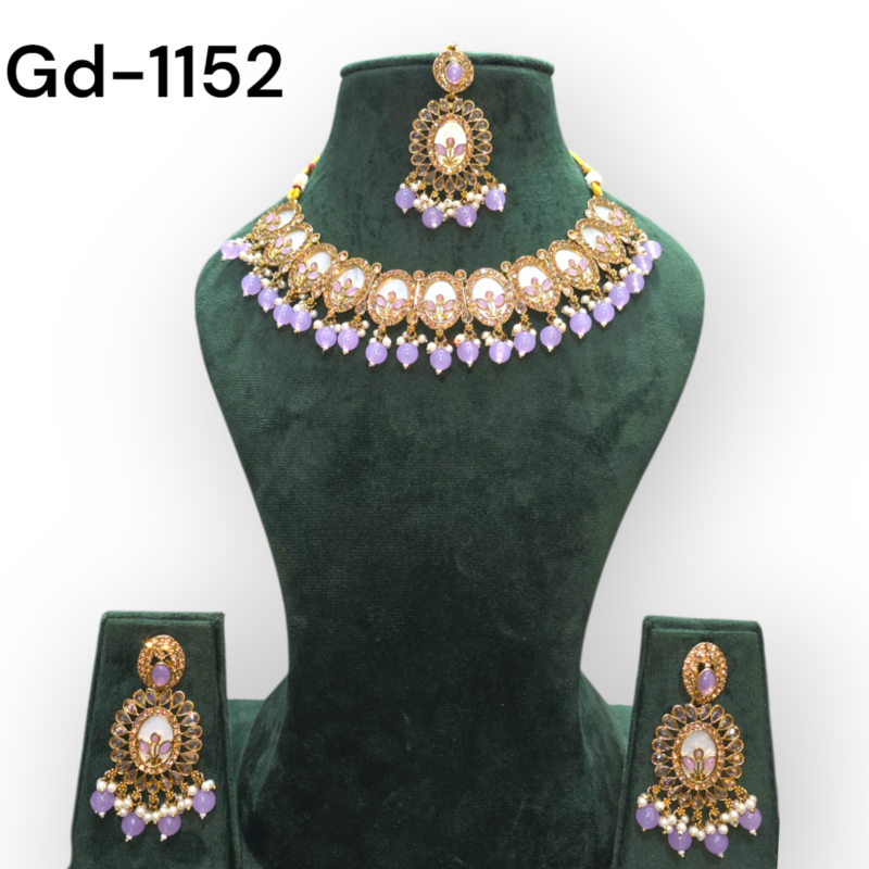 Pakistani jewelry Set, Indian jewelry Set , personalized jewelry , Necklace, Earrings and Maangtikka - Image 8