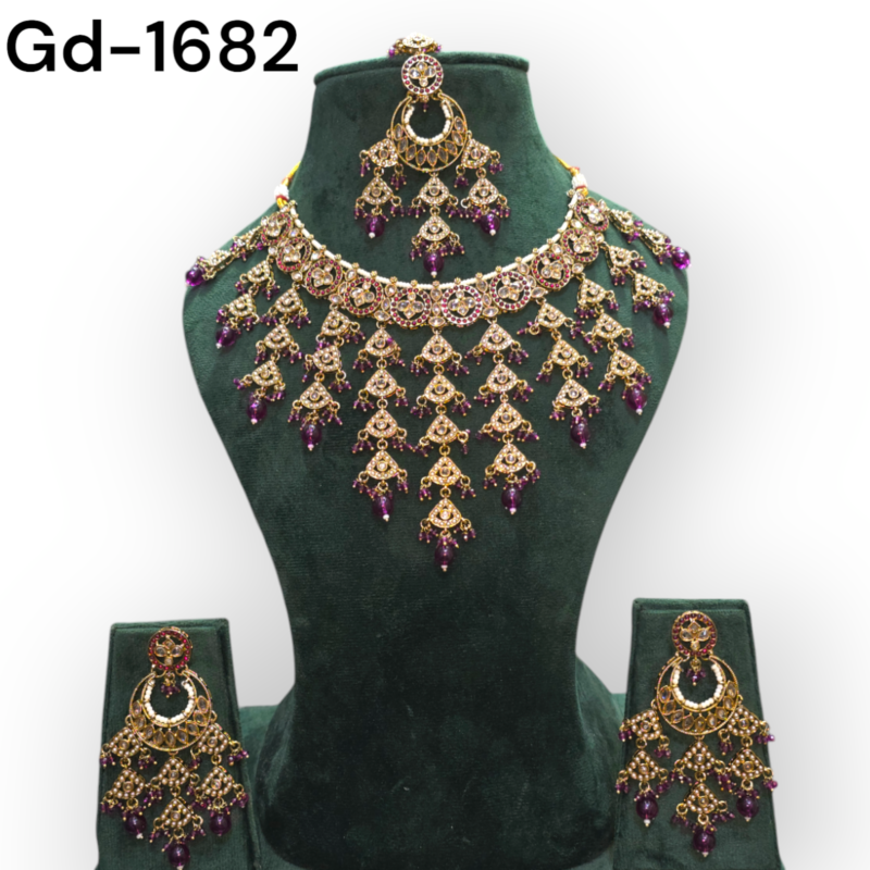 Wedding Collection Reverse AD Necklace| Reverse AD Wedding Jewelry| Traditional Reverse AD Necklace - Image 5