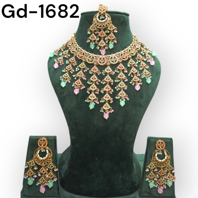 Wedding Collection Reverse AD Necklace| Reverse AD Wedding Jewelry| Traditional Reverse AD Necklace - Image 4