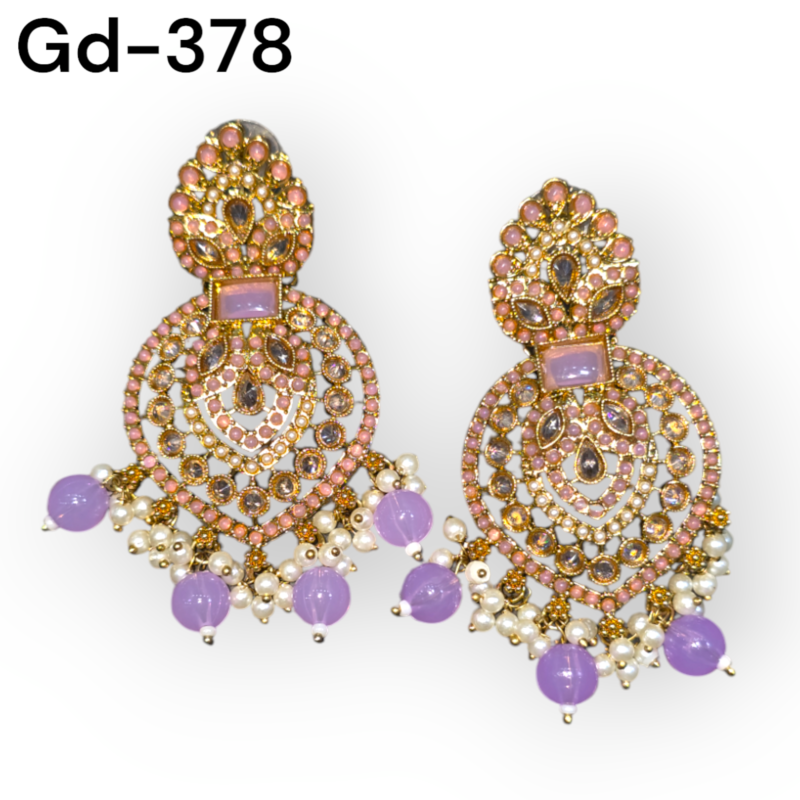 Indian stud Earrings Kundan Studs reverse ad Earrings Gold Indian Studs Sangeet Earrings Gold simple Earrings Jaggo Earrings - Image 8