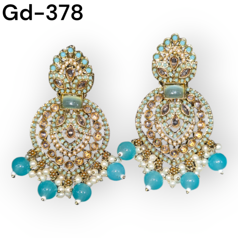 Indian stud Earrings Kundan Studs reverse ad Earrings Gold Indian Studs Sangeet Earrings Gold simple Earrings Jaggo Earrings - Image 7