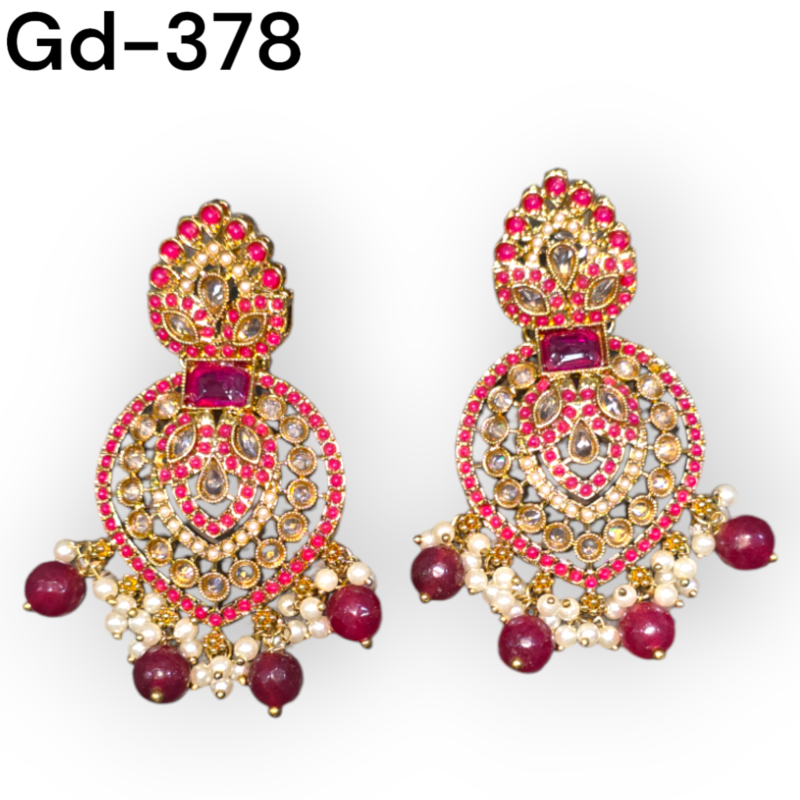 Indian stud Earrings Kundan Studs reverse ad Earrings Gold Indian Studs Sangeet Earrings Gold simple Earrings Jaggo Earrings - Image 6