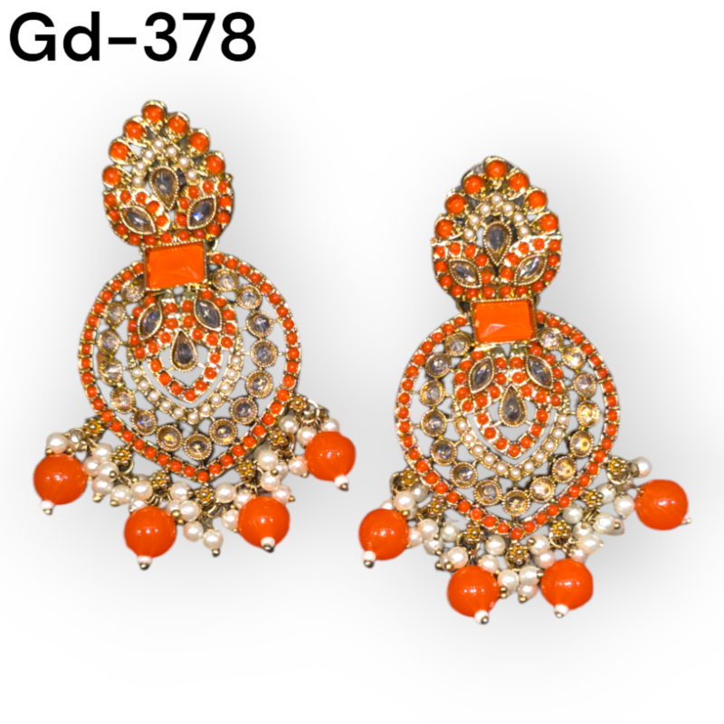 Indian stud Earrings Kundan Studs reverse ad Earrings Gold Indian Studs Sangeet Earrings Gold simple Earrings Jaggo Earrings - Image 5