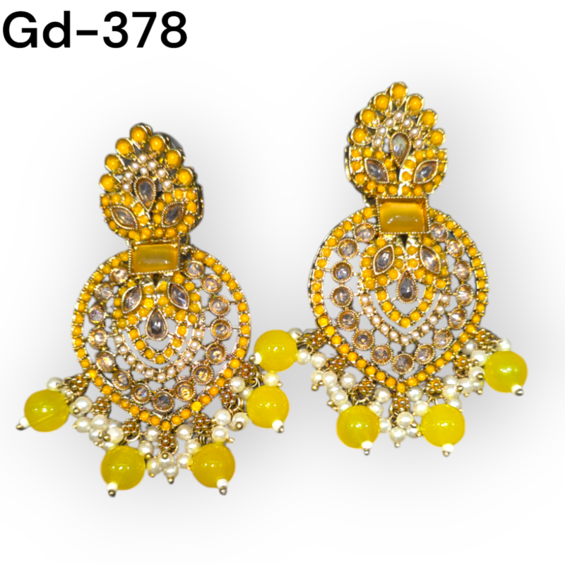 Indian stud Earrings Kundan Studs reverse ad Earrings Gold Indian Studs Sangeet Earrings Gold simple Earrings Jaggo Earrings - Image 4