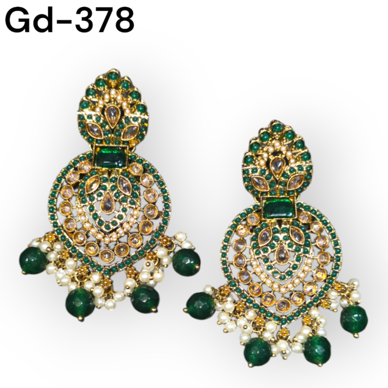 Indian stud Earrings Kundan Studs reverse ad Earrings Gold Indian Studs Sangeet Earrings Gold simple Earrings Jaggo Earrings - Image 3