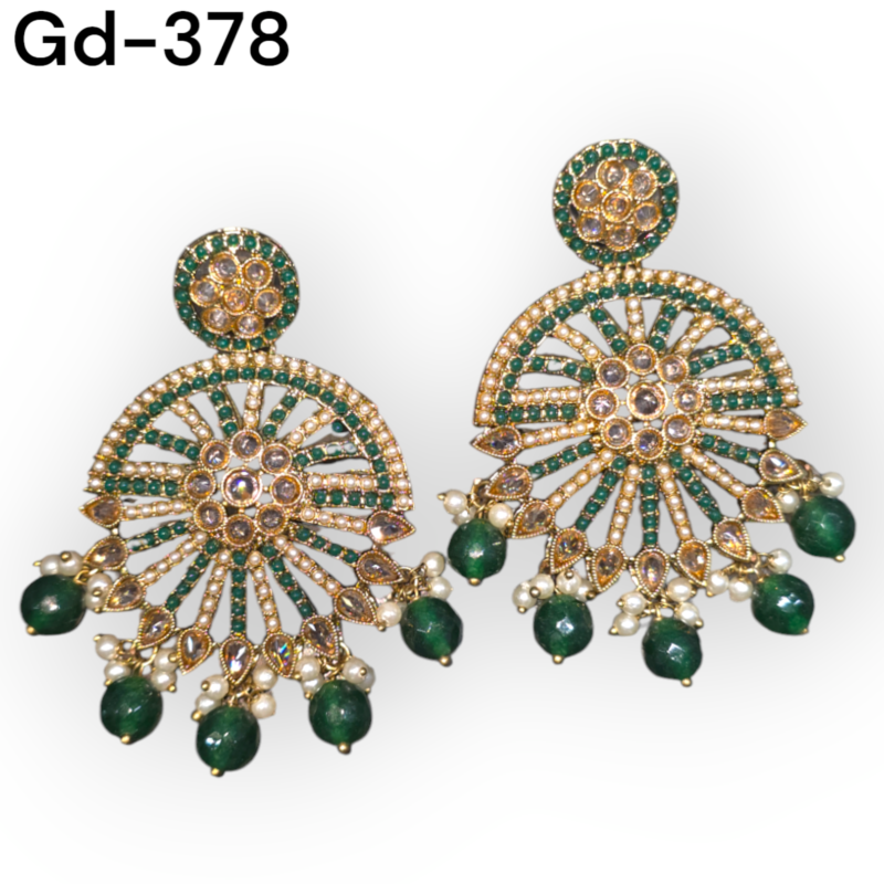 Indian stud Earrings Kundan Studs reverse ad Earrings Gold Indian Studs Sangeet Earrings Gold simple Earrings Jaggo Earrings - Image 4
