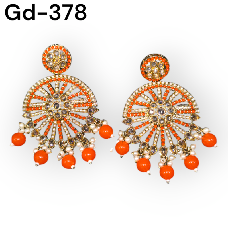 Indian stud Earrings Kundan Studs reverse ad Earrings Gold Indian Studs Sangeet Earrings Gold simple Earrings Jaggo Earrings - Image 3