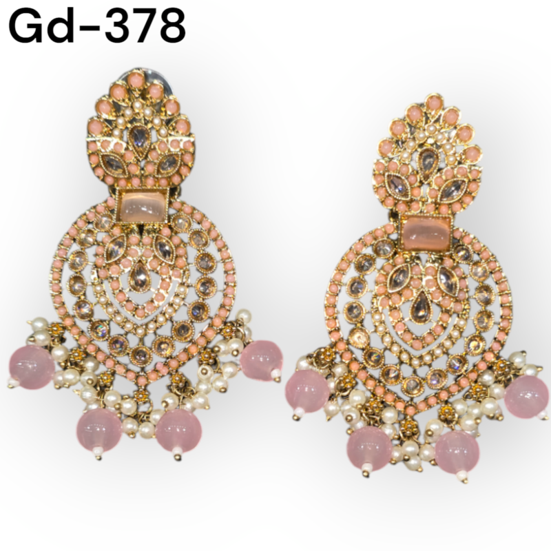 Indian stud Earrings Kundan Studs reverse ad Earrings Gold Indian Studs Sangeet Earrings Gold simple Earrings Jaggo Earrings - Image 2