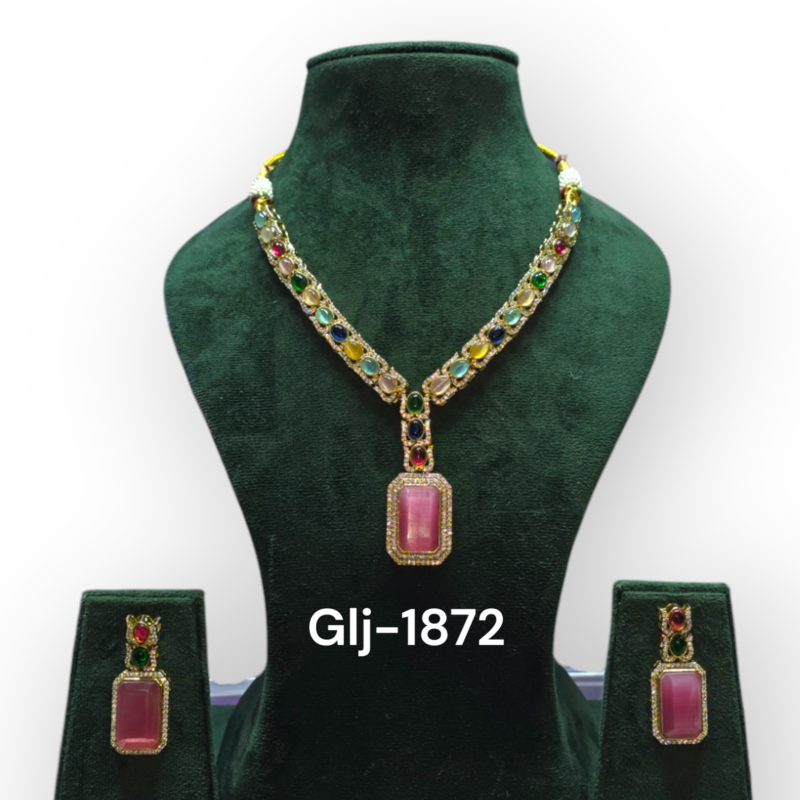 Moissanite Polki Long Necklace - Image 4