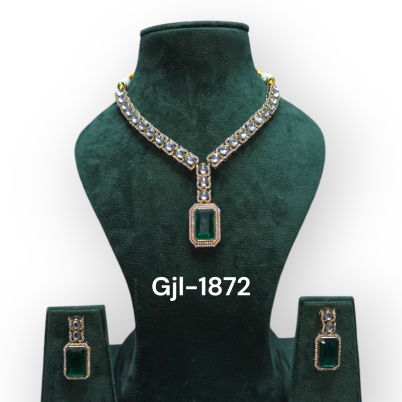 Moissanite Polki Long Necklace - Image 5