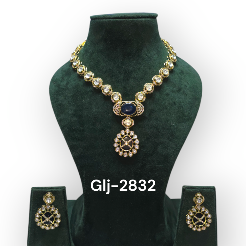 Moissanite Polki Long Necklace