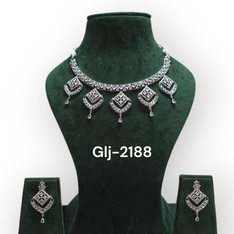 Necklace with Earrings Jewellery Set for Women Suited for Party, Wedding, Engagement - Image 5