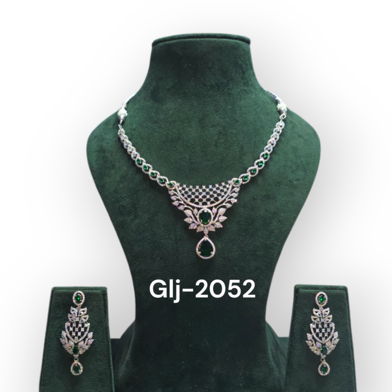 Necklace with Earrings Jewellery Set for Women Suited for Party, Wedding, Engagement - Image 2