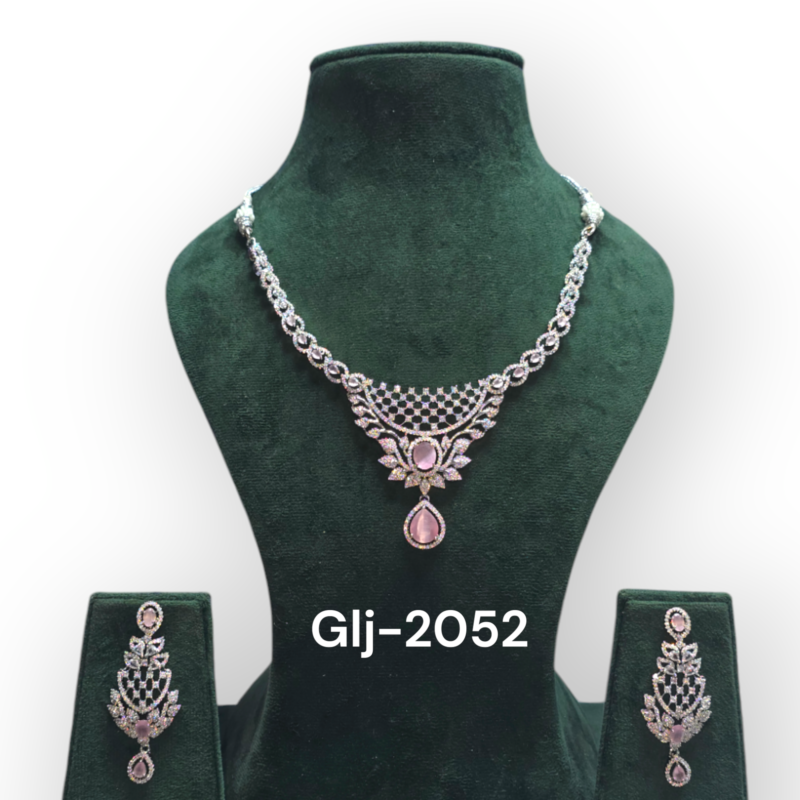 Necklace with Earrings Jewellery Set for Women Suited for Party, Wedding, Engagement - Image 5