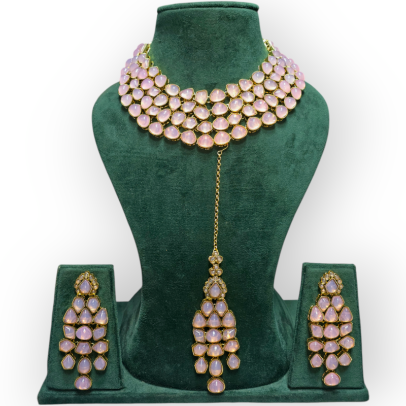 Polki Necklace set with Maangtikka - Image 6