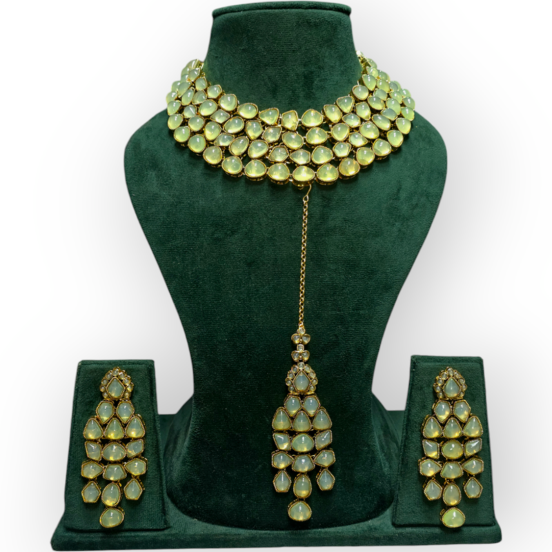 Polki Necklace set with Maangtikka - Image 5