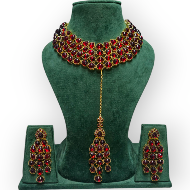 Polki Necklace set with Maangtikka - Image 4