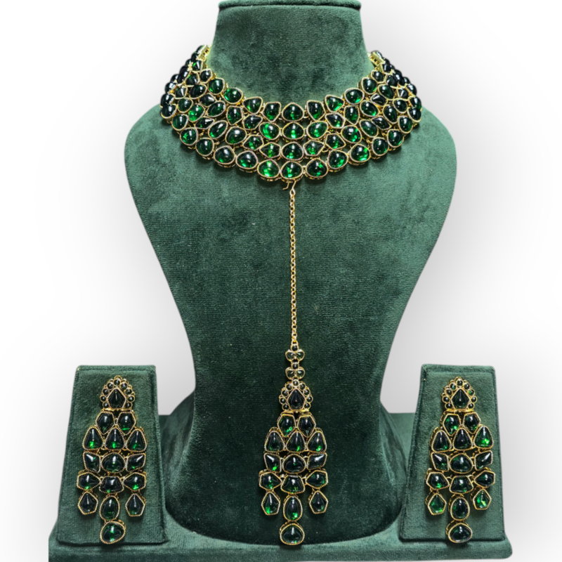 Polki Necklace set with Maangtikka - Image 2