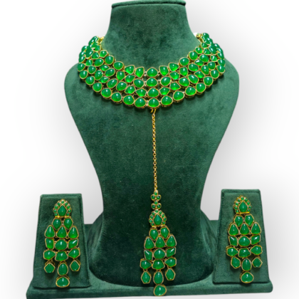 Polki Necklace set with Maangtikka