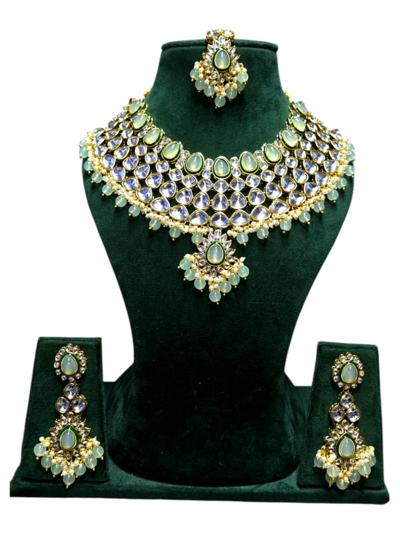 Polki Necklace set with Maangtikka - Image 2