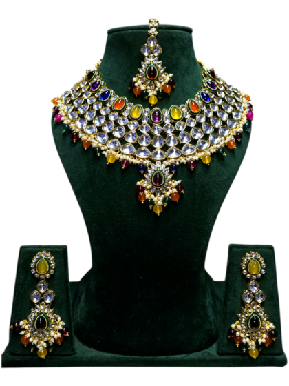 Polki Necklace set with Maangtikka