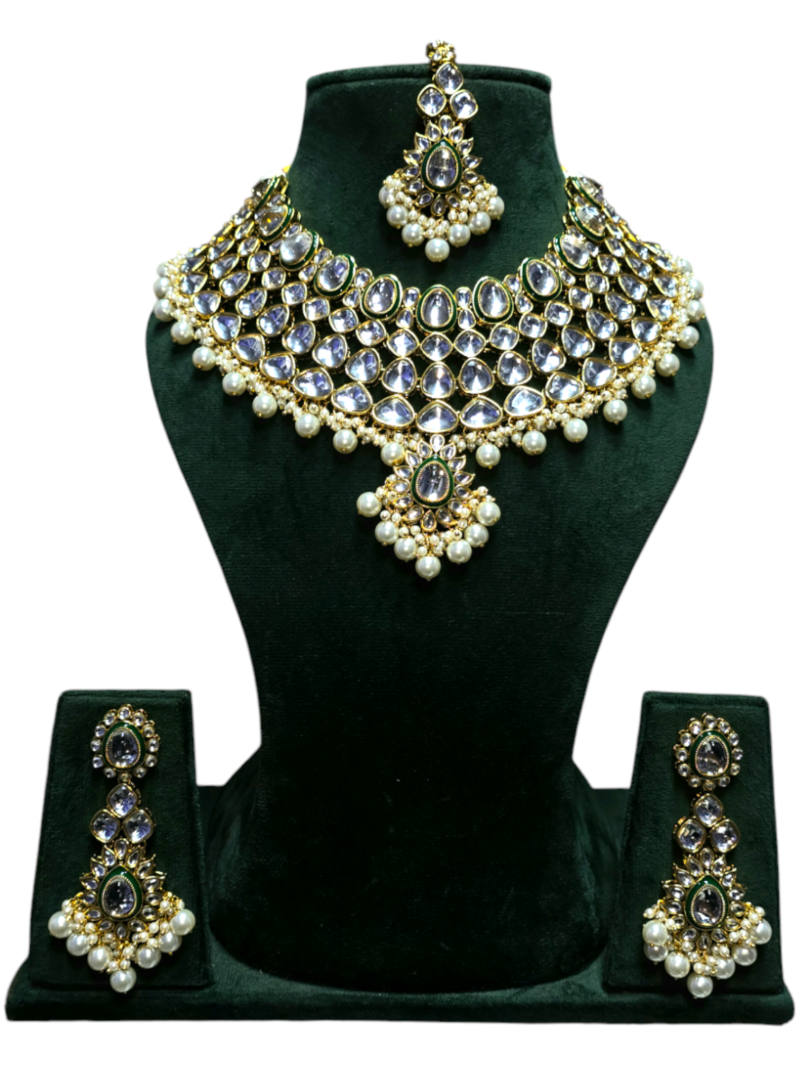 Polki Necklace set with Maangtikka - Image 6
