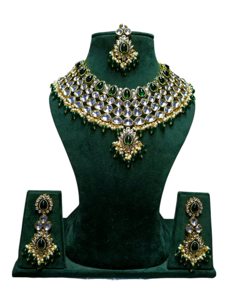 Polki Necklace set with Maangtikka - Image 7