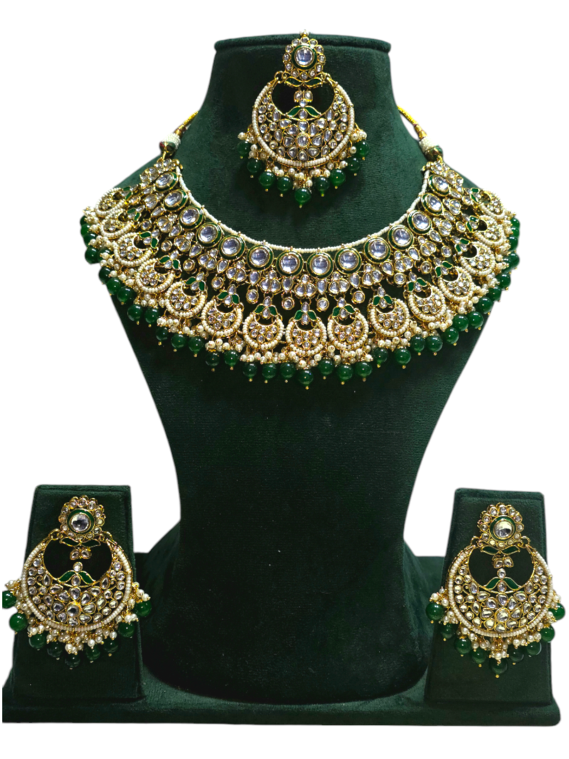 Polki Necklace set with Maangtikka - Image 6